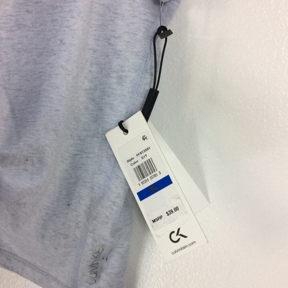 Calvin Klein performance Front Rushed Gray top - Picture 3 of 4